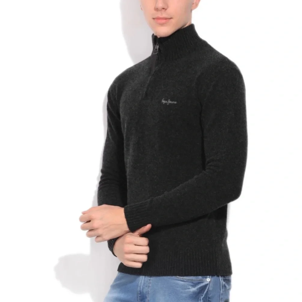 Pepe Jeans London Lambswool 1/4 Zip Pullover Jumper Sweater